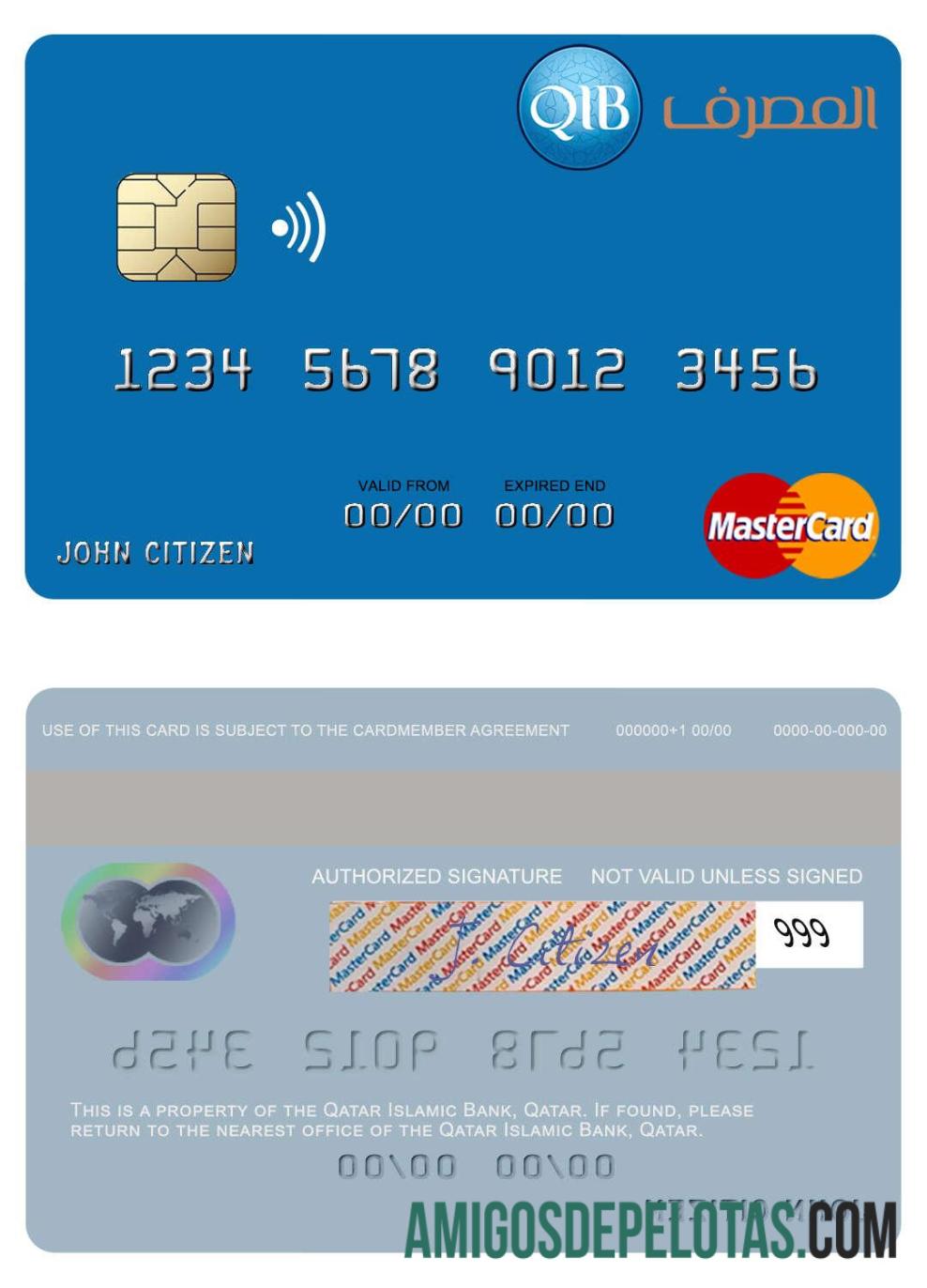 Qatar Islamic Bank Mastercard download for verification